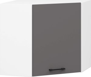 WISZĄCA SZAFKA KUCHENNA NAROŻNA OLIWIA W 60/60cm BIAŁA / GRAFIT SZARY 1