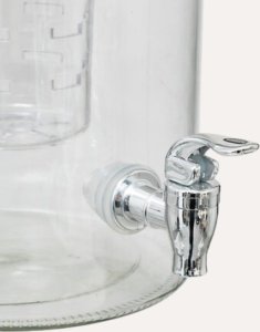 Szklany dozownik do napojów z kranikiem i wkładem na owoce FUZY, 6 l 3