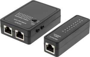 Cable tester for RJ45/RJ12 & BNC, 2 part, black 1