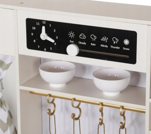 Duża Kuchnia drewniana Styl Glamour Złote dodatki Światło + dźwięk ZA5270 2