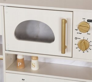 Duża Kuchnia drewniana Styl Glamour Złote dodatki Światło + dźwięk ZA5270 3