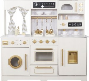 Duża Kuchnia drewniana Styl Glamour Złote dodatki Światło + dźwięk ZA5270 7