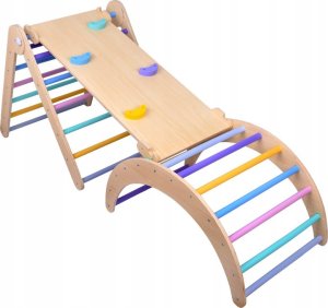 Drewniany Domowy Plac Zabaw Zestaw Wspinaczkowy dla dzieci 3w1 ZA5389 3