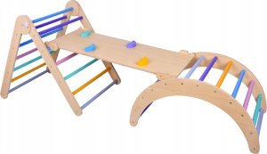 Drewniany Domowy Plac Zabaw Zestaw Wspinaczkowy dla dzieci 3w1 ZA5389 4