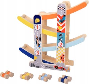 Tor samochodowy Drewniany Tor Zjeżdżalnia dla autek ZA5375 5