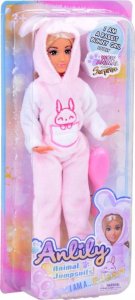 Lalka Anlily w stroju królika piżamie dresiku +szczotka ZA5418 5