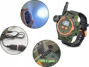 Walkie talkie 2 Zegarki wielofunkcyjne Zasięg 200m Kompas ZA5463 2