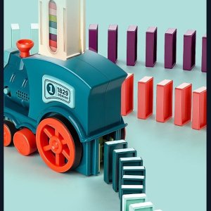 KOLEJKA POCIĄG LOKOMOTYWA UKŁADAJĄCA KLOCKI DOMINO MUZYKA FIGURKA KAKTUS 3
