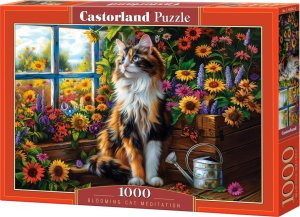 Puzzle 1000 elementów Kot wsród kwiatów Castor 1