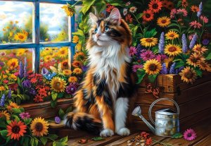Castor Puzzle 1000 elementów Kot wsród kwiatów 2