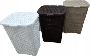 Kosz na pranie Katex Kosz na bieliznę RATTAN 45l-biały 400x316x550 5