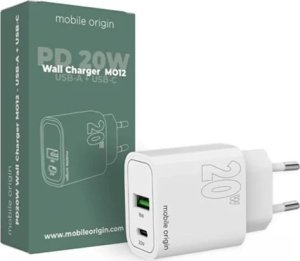 Ładowarka Mobile Origin MO12 1x USB-A 1x USB-C 3 A (FRL-PD20W-MO12) 1