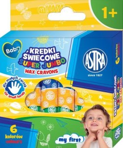 Astra Kredki świecowe okrągłe SUPER JUMBO ASTRA BABY - 6 kolorów - 14/85 mm 2