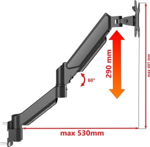 Gazowy Uchwyt do Monitora TV Telewizora VX-047 ścienny 13-32 cale Uniwersalny 4