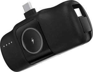 Mini powerbank Wozinsky WF16-YCS 5000mAh 15W USB-C z wbudowanym kablem USB-C i ładowarką do Apple Watch - czarny 2