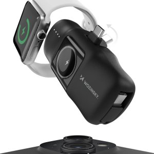 Mini powerbank Wozinsky WF16-YCS 5000mAh 15W USB-C z wbudowanym kablem USB-C i ładowarką do Apple Watch - czarny 3