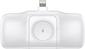 Mini powerbank Wozinsky WF16-YLS 5000mAh 15W Lightning z wbudowanym kablem USB-C i ładowarką do Apple Watch - biały 4