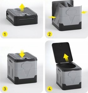 Przenośna toaleta samochodowa Braders - składana 20L nośność 200 kg 5