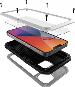 Pancerne etui iPhone 14 Pro Max Case + Szkło Ochronne, Wytrzymały Pokrowiec 4