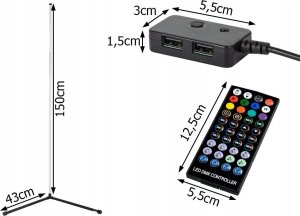 Lampa LED stojąca narożna 3D nowoczesne oświetlenie do sypialni i salonu 3
