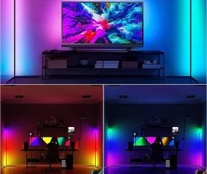 Lampa LED stojąca narożna 3D nowoczesne oświetlenie do sypialni i salonu 6