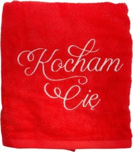 Ręcznik czerwony. Kocham cię 1