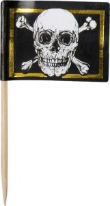 Pikery flaga czaszka pirata 7cm 24szt 1