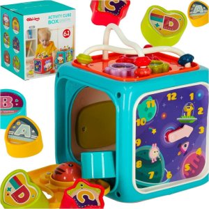 Kostka edukacyjna interaktywna pianinko 6w1 Bibi-inn niebieska 1