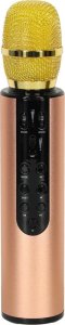 Mikrofon bezprzewodowy do karaoke Bluetooth złoty 2