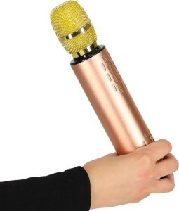 Mikrofon bezprzewodowy do karaoke Bluetooth złoty 4