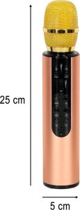 Mikrofon bezprzewodowy do karaoke Bluetooth złoty 8