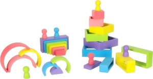 Klocki drewniane edukacyjne układanka tęcza puzzle montessori tęcza kolorowe 6