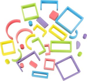 Klocki drewniane edukacyjne układanka tęcza puzzle montessori tęcza kolorowe 7