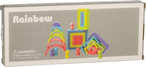 Klocki drewniane edukacyjne układanka tęcza puzzle montessori tęcza kolorowe 9