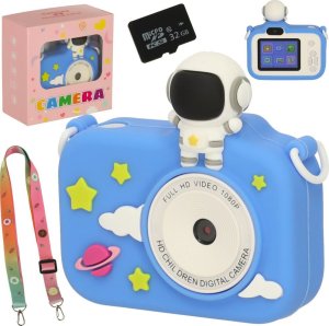 Aparat cyfrowy dla dzieci + karta 32GB niebieski astronauta 1
