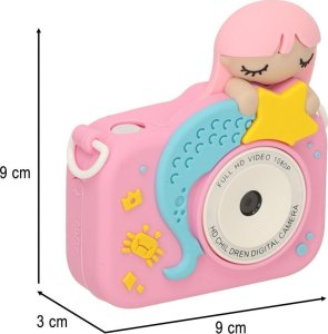 Aparat cyfrowy dla dzieci + karta 32GB różowy syrenka 9
