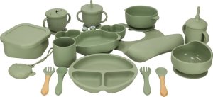 Naczynia silikonowe dla dzieci krab zestaw 19 elementów zielony 12