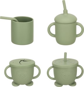 Naczynia silikonowe dla dzieci krab zestaw 19 elementów zielony 4