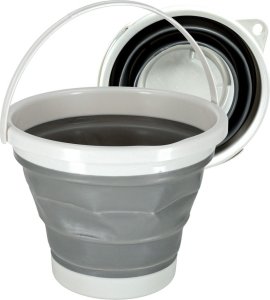 Wiadro silikonowe składane na camping grzyby ryby 10 L szary 1