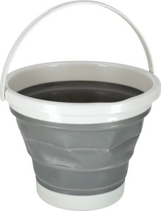 Verk Wiadro silikonowe składane na kemping na grzyby i ryby 10 L szary 2