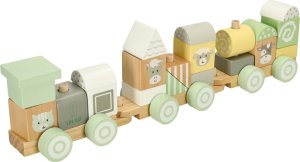 Pociąg kolejka drewniana LULILO pastelowy 2