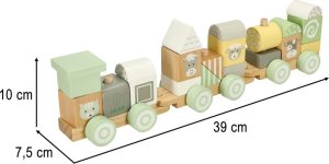 Pociąg kolejka drewniana LULILO pastelowy 5