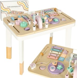 Stolik manipulacyjny LULILO montessori różowy 1
