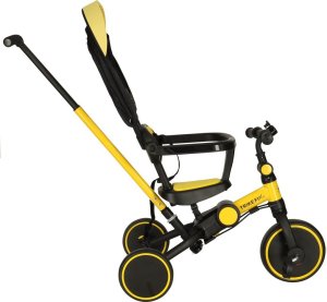 Rowerek trójkołowy TRIKE FIX V4 żółto-czarny z daszkiem 3