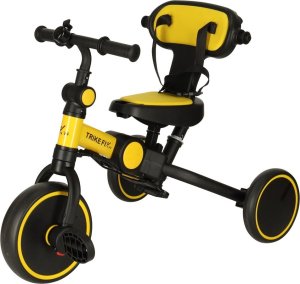 Rowerek trójkołowy TRIKE FIX V4 żółto-czarny z daszkiem 6