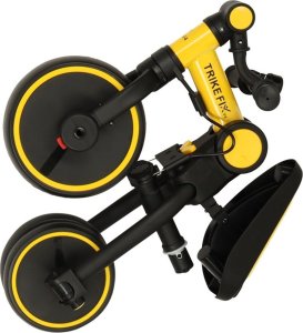 Rowerek trójkołowy TRIKE FIX V4 żółto-czarny z daszkiem 9