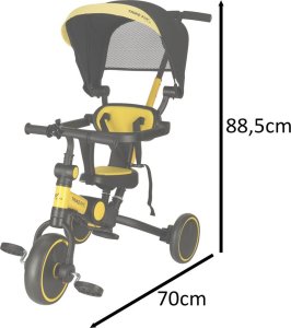 Rowerek trójkołowy TRIKE FIX V4 żółto-czarny z daszkiem 10