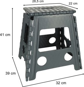 Stołek taboret składany antypoślizgowy 39cm ciemny szary 5