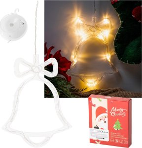 Lampki LED wisząca ozdoba dekoracja okna świąteczne choinkowe dzwoneczek przyssawki 10 LED 1