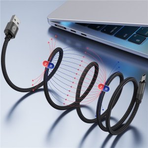 Kabel USB Mobile Origin USB-A - USB-C 1 m Czarny (MC2-USBA-1M-BLK) 5